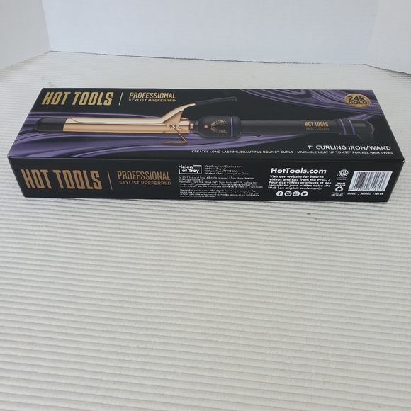 Hot Tools Professional Hot Curling Iron Wand 1181CN 24K Gold 1"  2019 New Box - Picture 4 of 9